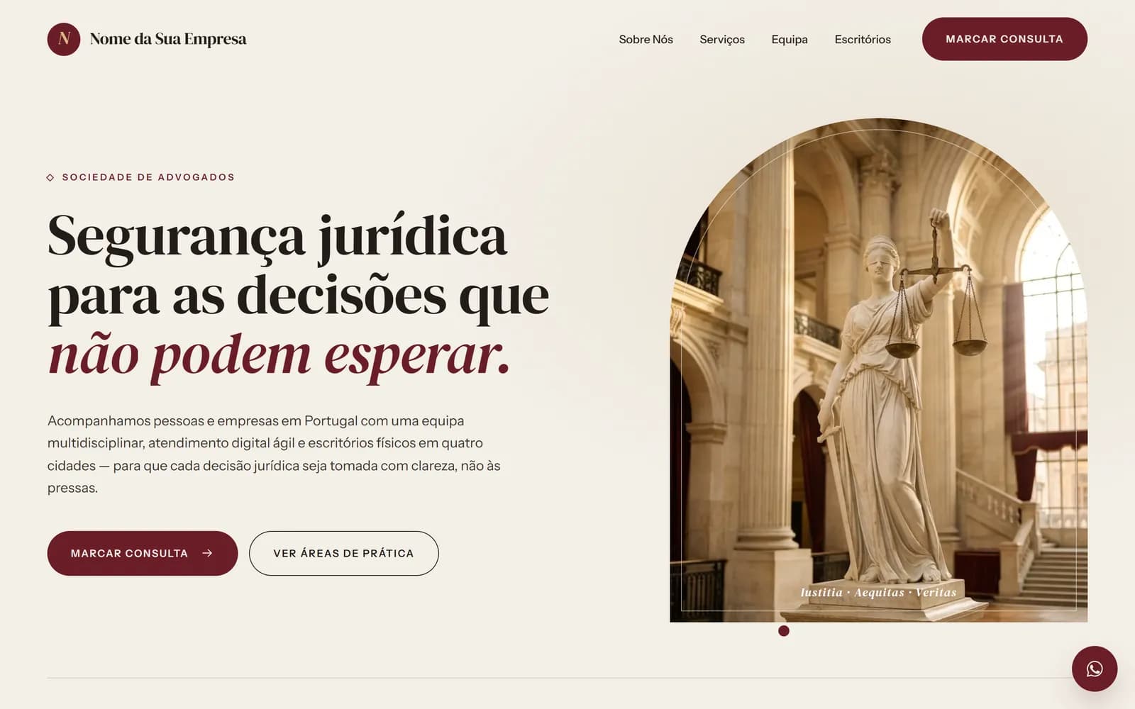 Site demonstrativo para advogados