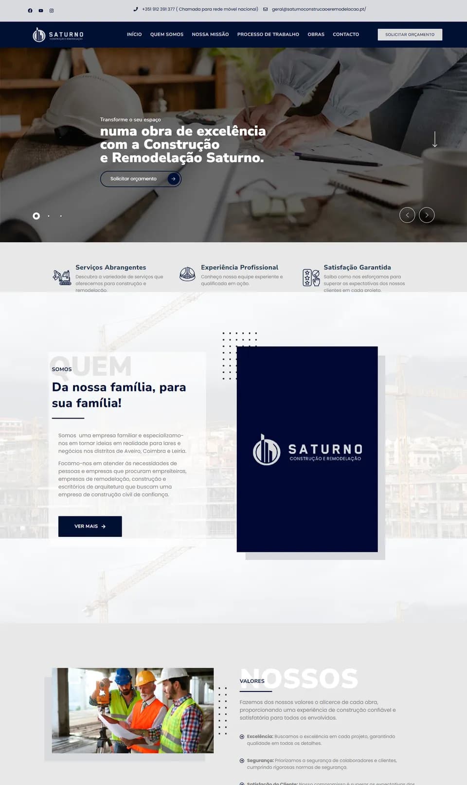 Site criado pela Fatorele — Saturno Construção e Remodelação